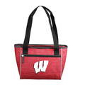 Logo Brands Wisconsin Crosshatch 16 Can Cooler Tote 244-83-CR1